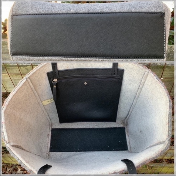 Kate Spade Baby It’s Its Cold Outside Gray Wool Tote ⛄️❄️ Rare Bag - Picture 7 of 10